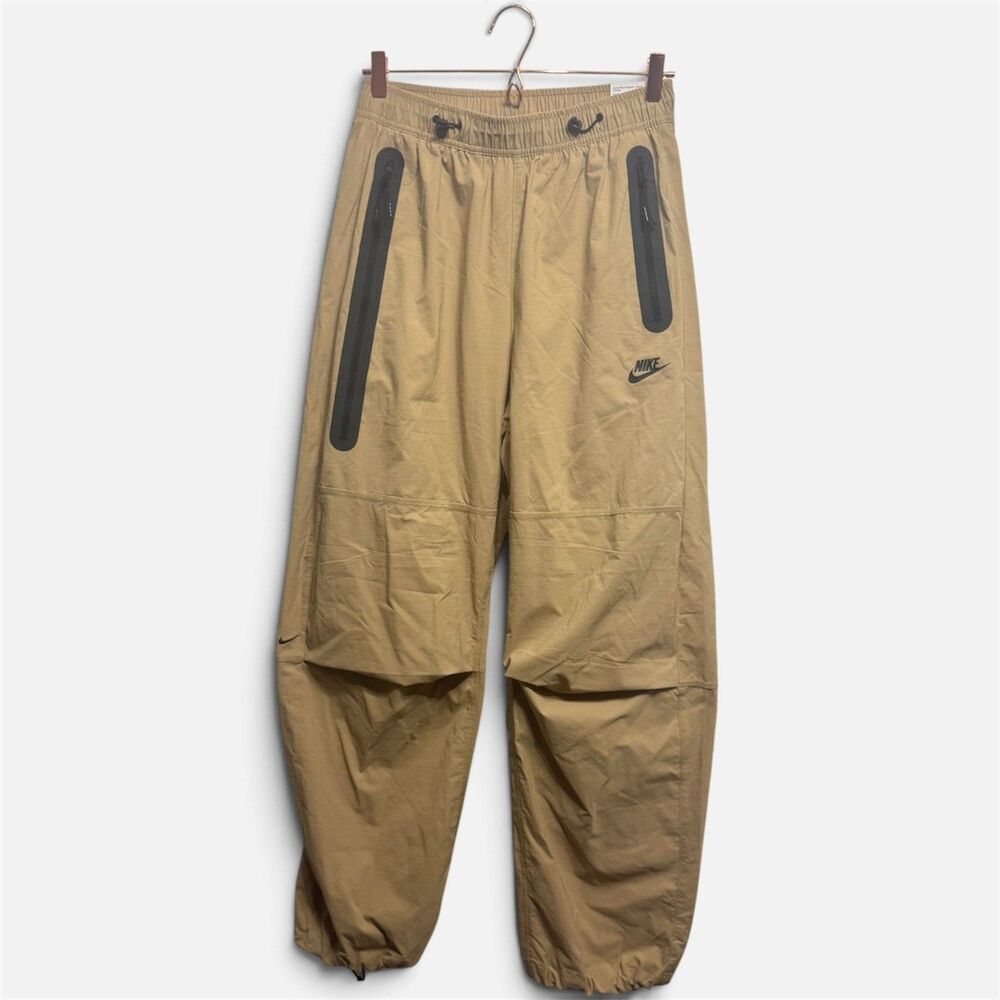 Nike Tech Pack Woven Oversized Parachute Baggy Joggers Khaki Mens S HM7158-297